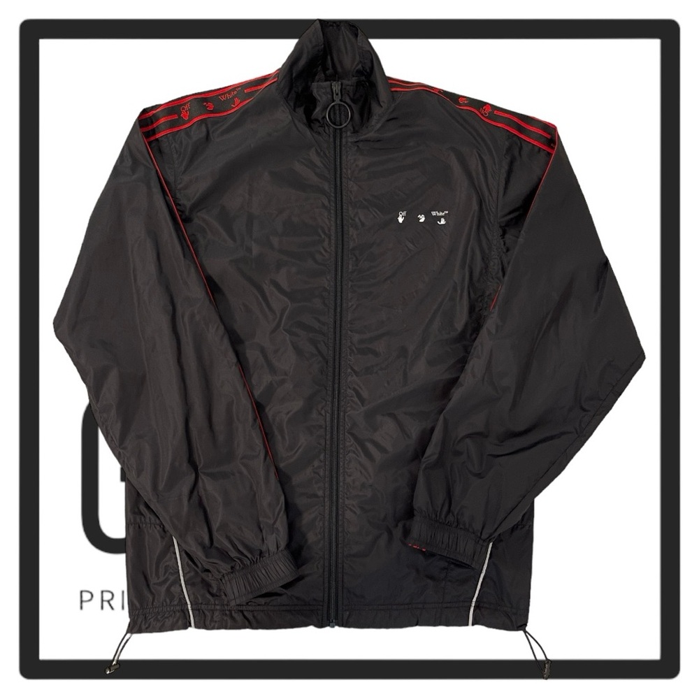 OFF WHITE C/o Virgil Abloh Black Nylon Stripe Track Top - Picture 3 of 13